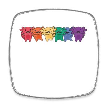 Regenbogen Axolotl Flag Pride LGBTQ süße Axolotls - Viereckiger Kühlschrankmagnet - Weiß - Vorne