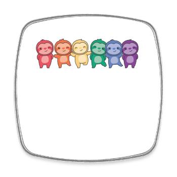 Regenbogen Faultier Flag Pride LGBT süße Faultiere - Viereckiger Kühlschrankmagnet - Weiß - Vorne