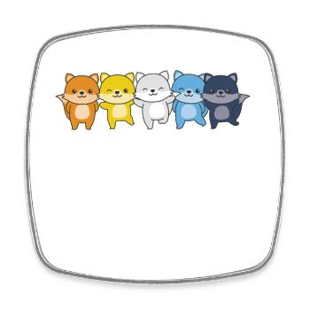 Aroace Flag Pride LGBTQ Cute Fox - Square fridge magnet - white - Front
