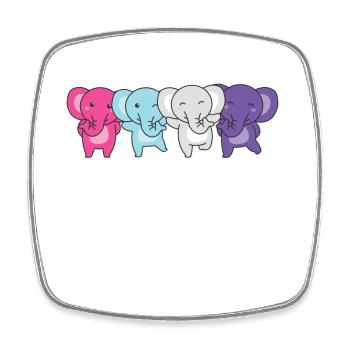 Multisexual Flag Pride LGBTQ Cute Elephant - Square fridge magnet - white - Front