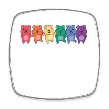 Rainbow Quokka Flag Pride LGBTQ Cute Quokkas - Square fridge magnet - white - Front