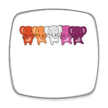 Lesbian Flag Pride LGBTQ Cute Elephant - Square fridge magnet - white - Front