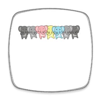 Demiflux Flag Pride LGBTQ Cute Elephant - Square fridge magnet - white - Front