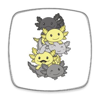 Perigender Flag Pride LGBTQ Cute Axolotl Stack - Magnet carré - blanc - Devant