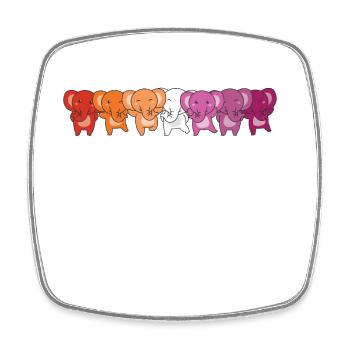 Lesbian Flag Pride LGBTQ Cute Elephant - Square fridge magnet - white - Front