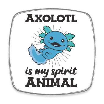 Axolotl est mon animal spirituel - süßer Axolotl - Magnet carré - blanc - Devant