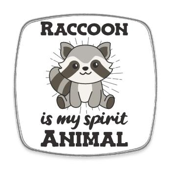 Le raton laveur est mon animal spirituel - mignon raton laveur - Magnet carré - blanc - Devant