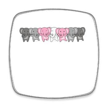 Demigirl Flag Pride LGBTQ Cute Elephant - Square fridge magnet - white - Front