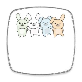 Unlabeld Flag Pride LGBTQ Cute Bunny - Square fridge magnet - white - Front