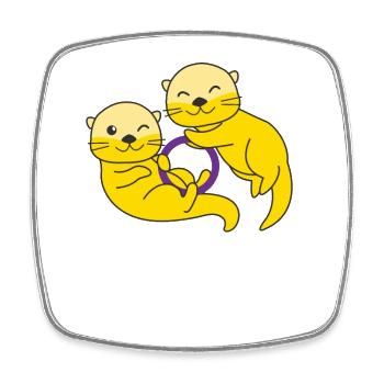 Intersexe Flag Pride LGBTQ Mignon Loutre - Magnet carré - blanc - Devant