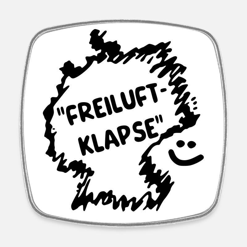 Freiluft Klapse - Viereckiger Kühlschrankmagnet - Weiß