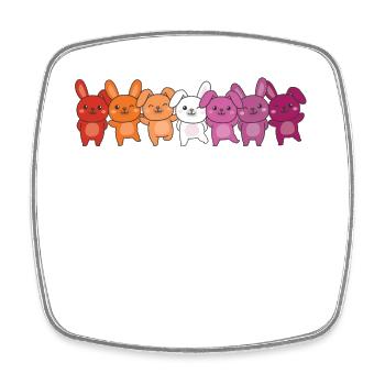 Lesbian Flag Pride LGBTQ Cute Bunny - Square fridge magnet - white - Front