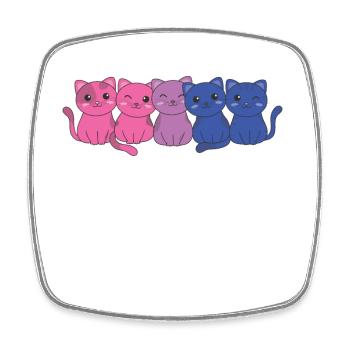 Bisexuell Flag Pride LGBTQ süßer Katze - Viereckiger Kühlschrankmagnet - Weiß - Vorne