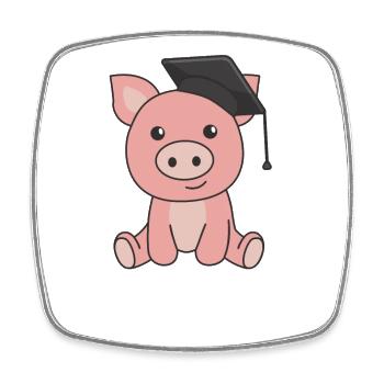 Kids Kindergarten nailed it Schwein Graduation - Viereckiger Kühlschrankmagnet - Weiß - Vorne