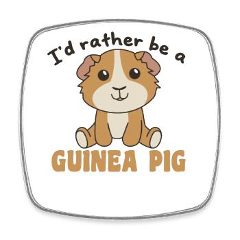 I'd rather be a guinea pig - cute animals - Square fridge magnet - white - Front