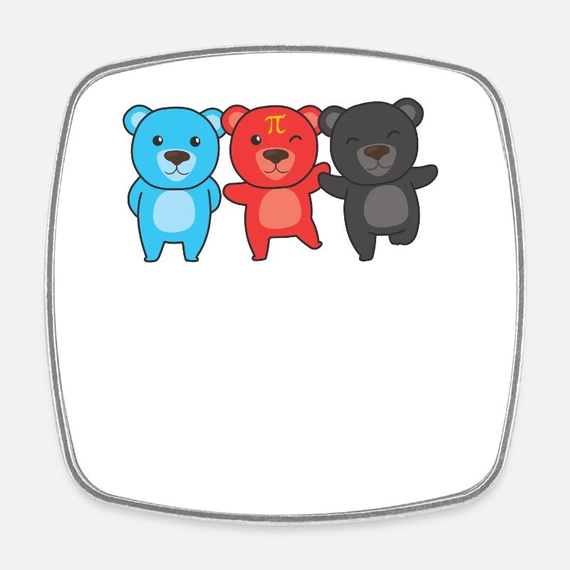 Polyamour Flag Gay Pride LGBTQ Bear - Magnet carré - blanc