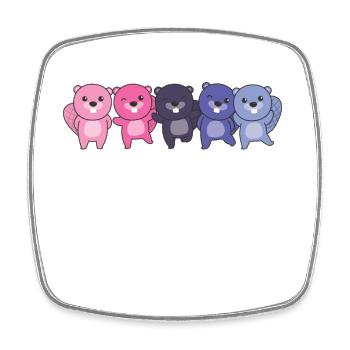 Omnisexuel Drapeau Fierté LGBTQ Castor mignon - Magnet carré - blanc - Devant