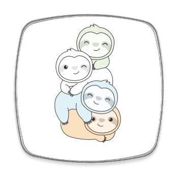 Unlabeld Flag Pride LGBTQ cute sloth - Square fridge magnet - white - Front