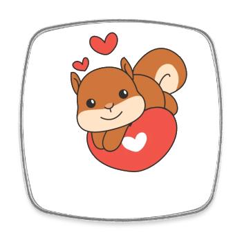 Squirrels for Valentine's Day cute animals hearts - Square fridge magnet - white - Front