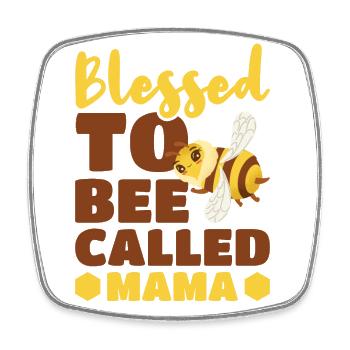 Proud to be called mom bees pun - Square fridge magnet - white - Front
