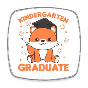Kids Kindergarten graduate Fuchs Graduation - Viereckiger Kühlschrankmagnet - Weiß - Vorne