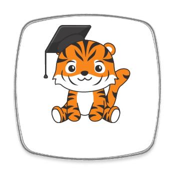 Kids Kindergarten nailed it Tiger Graduation - Viereckiger Kühlschrankmagnet - Weiß - Vorne