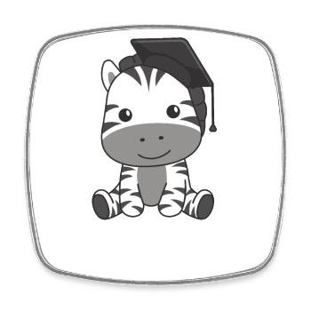 Kids Kindergarten nailed it Zebra Graduation - Viereckiger Kühlschrankmagnet - Weiß - Vorne