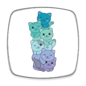 Neptunic Flag Pride LGBTQ Cute Cat Stack - Square fridge magnet - white - Front