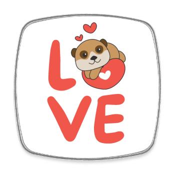 Meerkats for Valentine's Day cute animals hearts - Square fridge magnet - white - Front