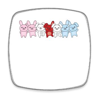 hijra flag pride LGBTQ mignon lapin bande - Magnet carré - blanc - Devant