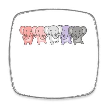 Cupioromantic Flag Pride LGBTQ Cute Elephant - Square fridge magnet - white - Front