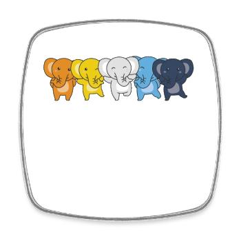 Aroace Flag Pride LGBTQ Cute Elephant - Square fridge magnet - white - Front