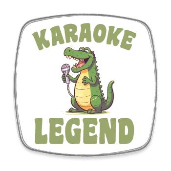Un chanteur de karaoké dit une légende du karaoké au crocodile - Magnet carré - blanc - Devant