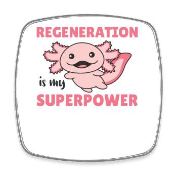 Regeneration is my superpower cute axolotl - Viereckiger Kühlschrankmagnet - Weiß - Vorne