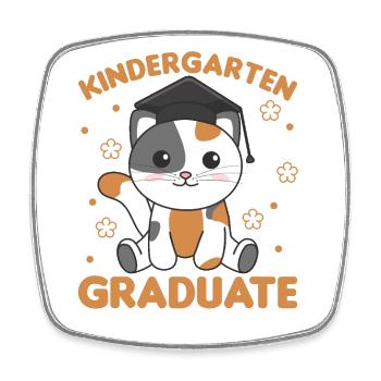 Kids Kindergarten graduate Katze Graduation - Viereckiger Kühlschrankmagnet - Weiß - Vorne