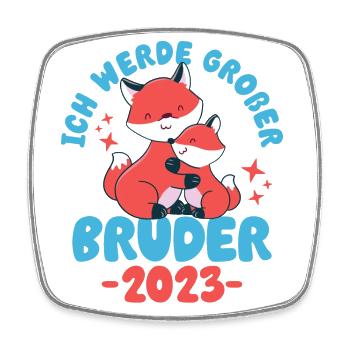 Großer Bruder 2023 Junge Geschwister Geburt - Viereckiger Kühlschrankmagnet - Weiß - Vorne