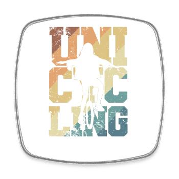 Unicycling Hobby Balance Sport - Square fridge magnet - white - Front