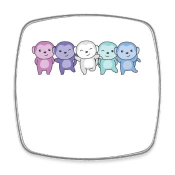 Spectrasdrapeau sexuel Fierté LGBTQ Singe mignon - Magnet carré - blanc - Devant