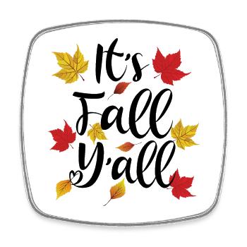 It's Fall Y'all - Autumn Lover - Square fridge magnet - white - Front