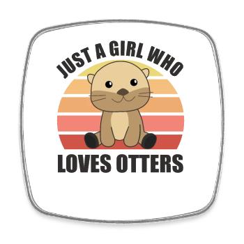 Juste une fille qui aime les loutres - mignonne loutre - Magnet carré - blanc - Devant
