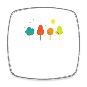 Comic Bäume Natur Wälder Blätter Umwelt - Viereckiger Kühlschrankmagnet - Weiß - Vorne