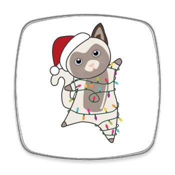 Katze Weihnachten Winter Tiere Katzen - Viereckiger Kühlschrankmagnet - Weiß - Vorne