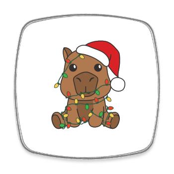 Capybara Weihnachten Winter Tiere Capybara - Viereckiger Kühlschrankmagnet - Weiß - Vorne
