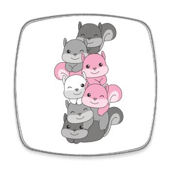 Demigirl Flag Pride LGBTQ Cute Squirrel - Square fridge magnet - white - Front