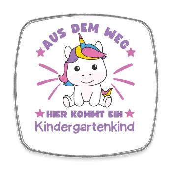 Aus Dem Weg Hier Kommt Ein Kindergartenkind - Viereckiger Kühlschrankmagnet - Weiß - Vorne
