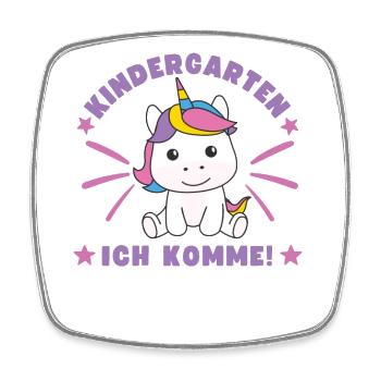 Kindergarten Ich Komme! - Viereckiger Kühlschrankmagnet - Weiß - Vorne