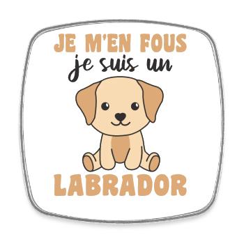 Je m'en fous je suis un labrador - süßer Labrador - Viereckiger Kühlschrankmagnet - Weiß - Vorne