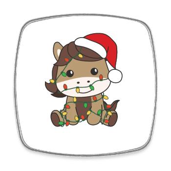 Pferd Weihnachten Winter Tiere Pferd - Viereckiger Kühlschrankmagnet - Weiß - Vorne