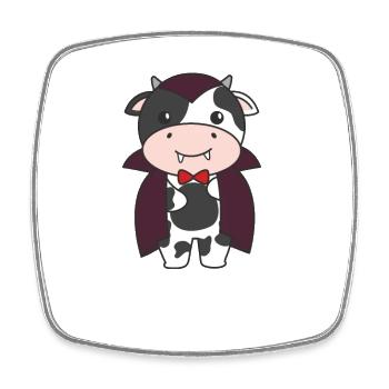Cow Happy Halloween Cute Vampire Costume - Square fridge magnet - white - Front