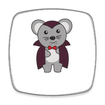 Mouse Happy Halloween Cute Vampire Costume - Square fridge magnet - white - Front